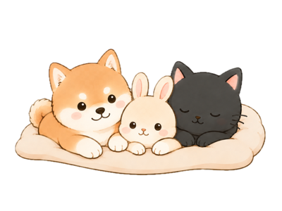 Les Potes en Pattes — chien, lapin et chat
